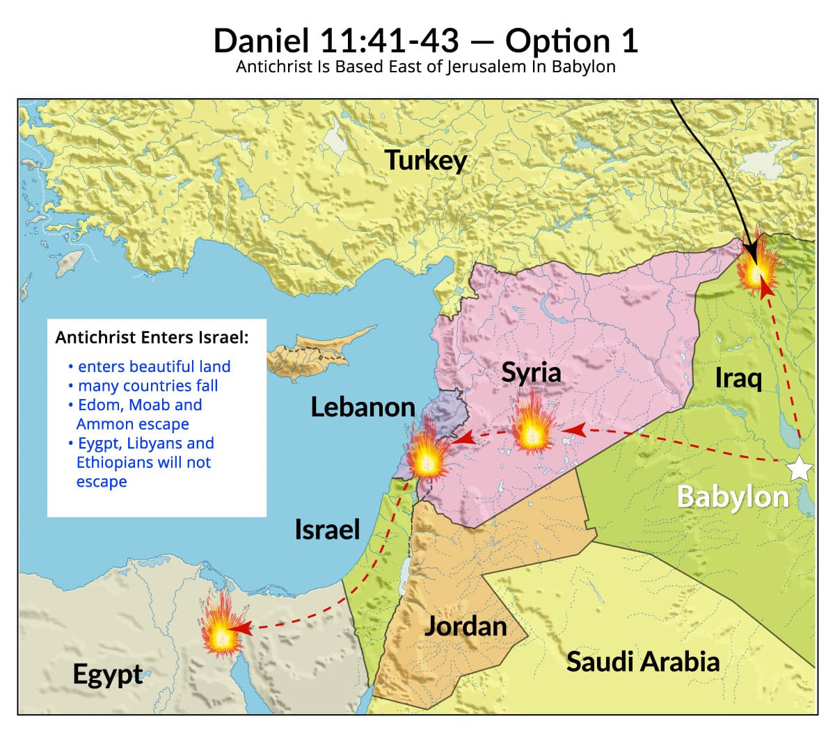 Daniel 11:41-43 — Option 1
